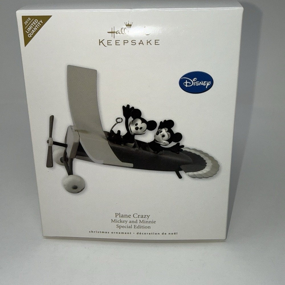 2010 Plane Crazy Disney Mickey Minnie Hallmark Keepsake Ornament Special Edition